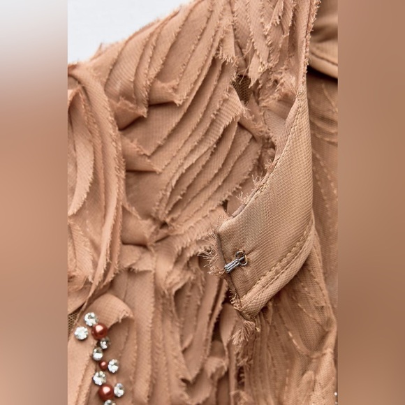 ZARA STRUCTURED PEARL BEADING COAT - Picture 9 of 11